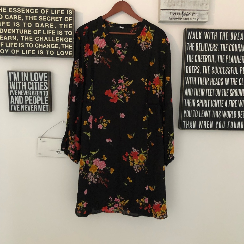 Plus Size Floral Dress, XXL